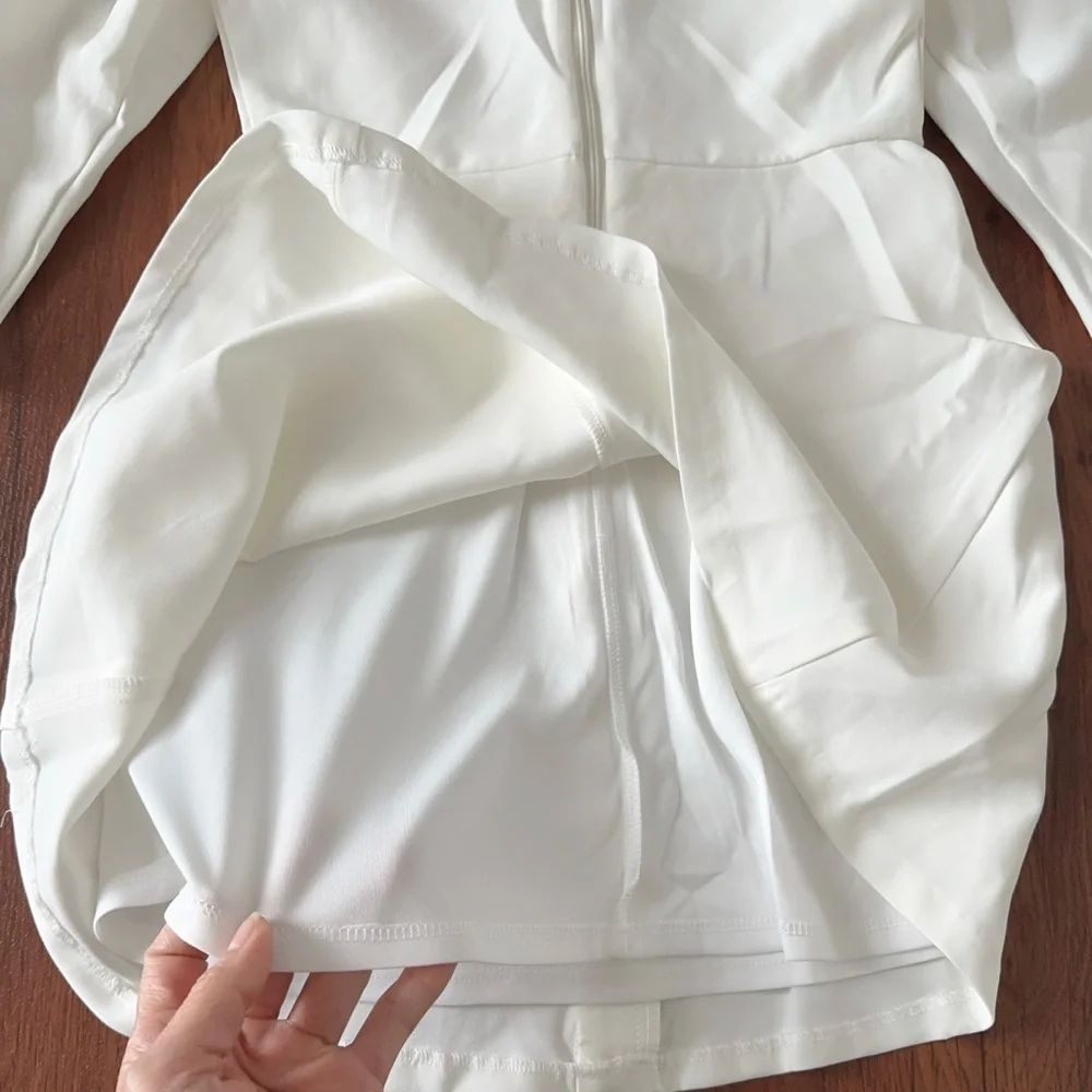 My Michelle White A-line Puff Sleeve Dress